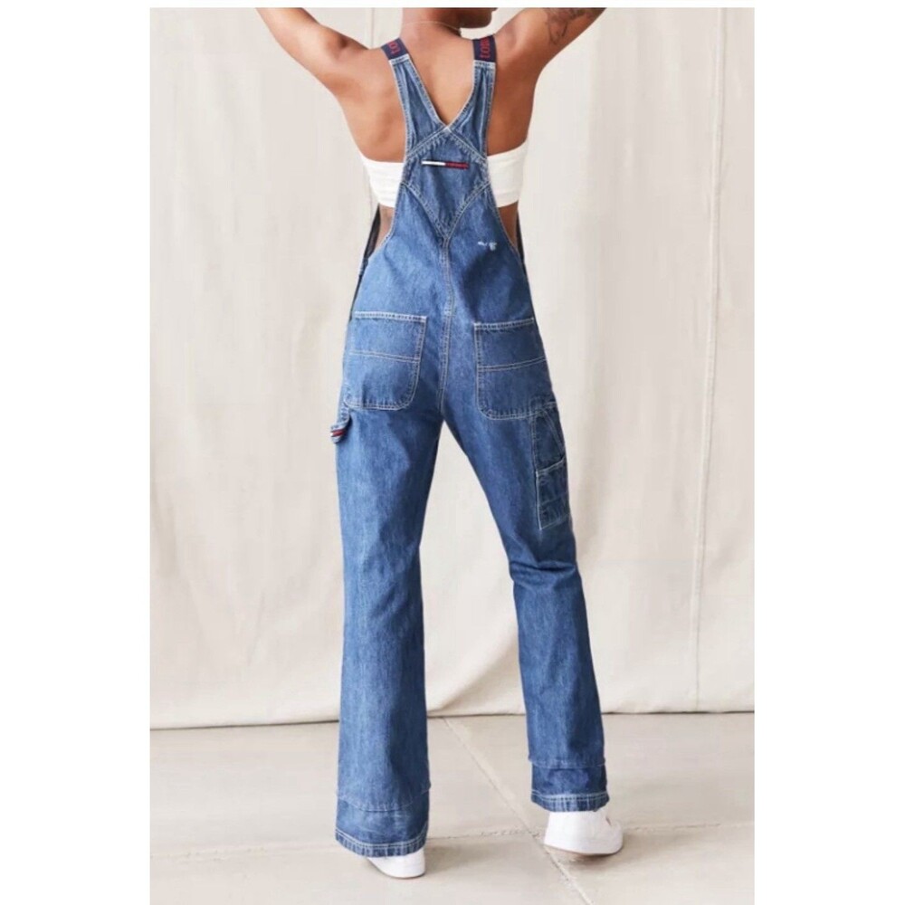 Tommy Hilfiger Cottom Denim Unisex Overalls Blue Wash Jumpsuit Y2k L/G